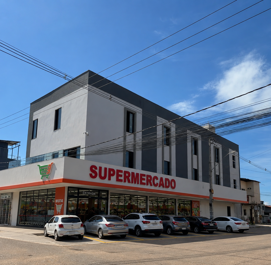 Ilustração de sala comercial ampla e moderna no Edifício Itália